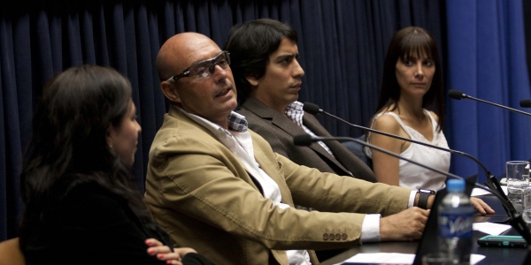 Javier Calvo-Pérez, Martín Valdivia y Giselle Collao.